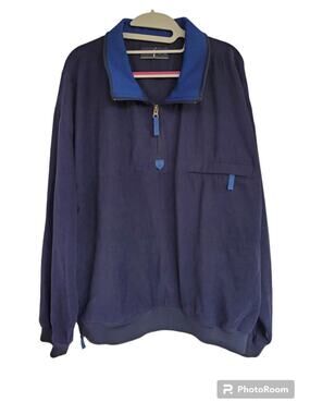 Men's Arnold Palmer Navy Golf 1/4 Zip Pullover Windbreaker | Size Large